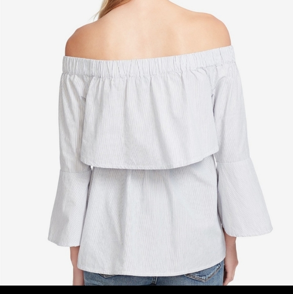 Off the shoulder blue and white gingham blouse - Picture 3 of 8